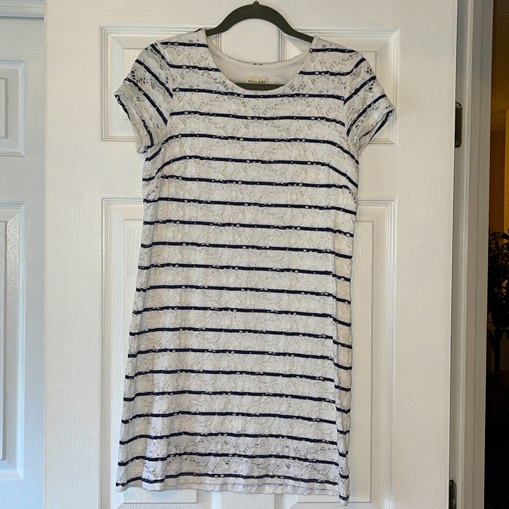 Madison Jules | Eyelet Stripe Dress | Sz Small